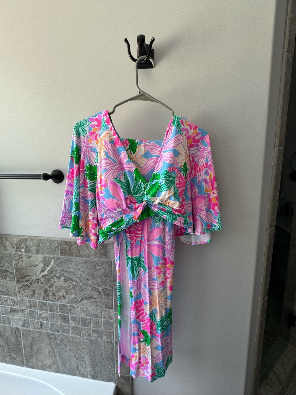 Lilly Pulitzer Pink Green Floral Maxi Dress